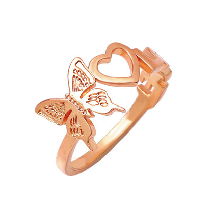 Personalized Fashion Copper Three-dimensional Love Ring