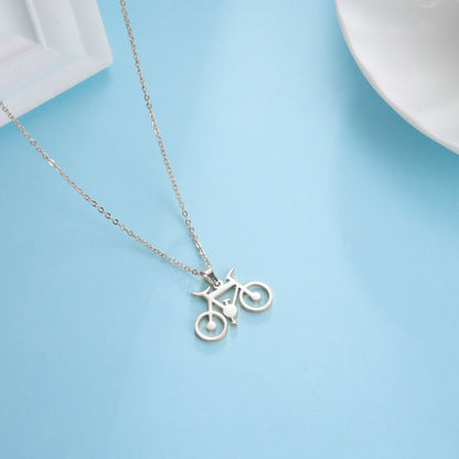 New Stainless Steel Pendant Bike Necklace