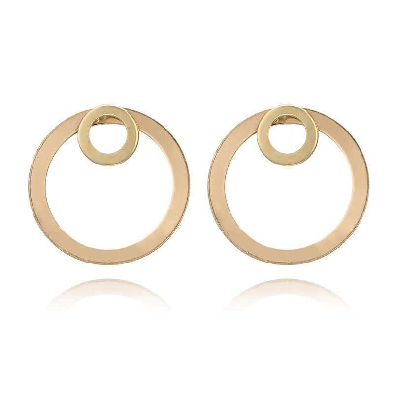 Trend Ins Wind Alloy Geometric Double Round Earrings