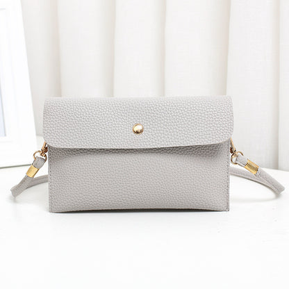 Fashion Double Layer Mini Lychee Pattern Small Square Bag