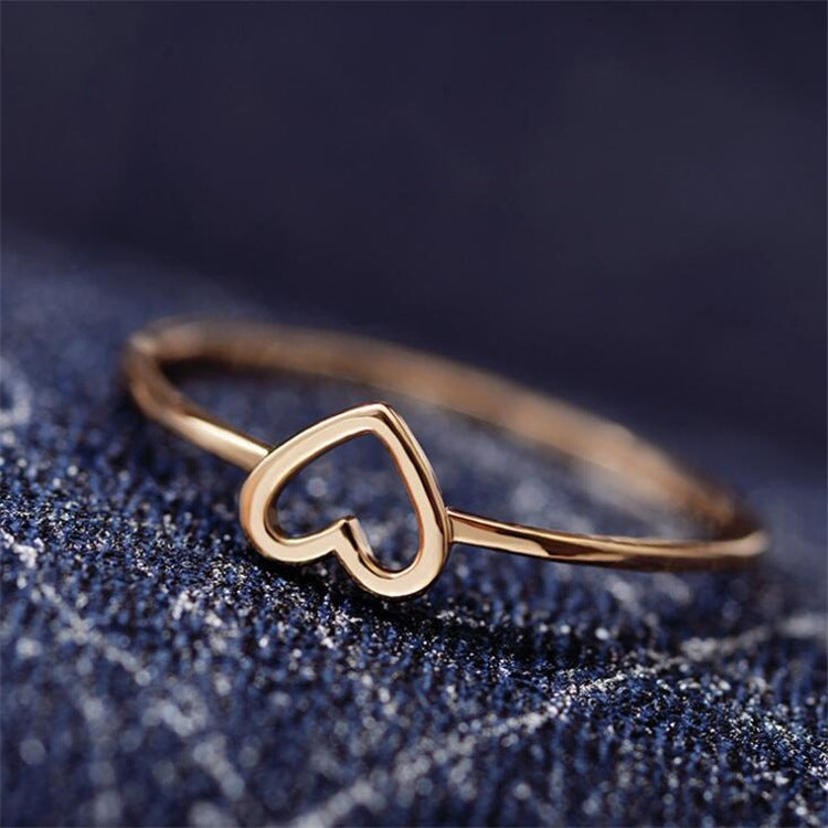 Peach heart heart ring