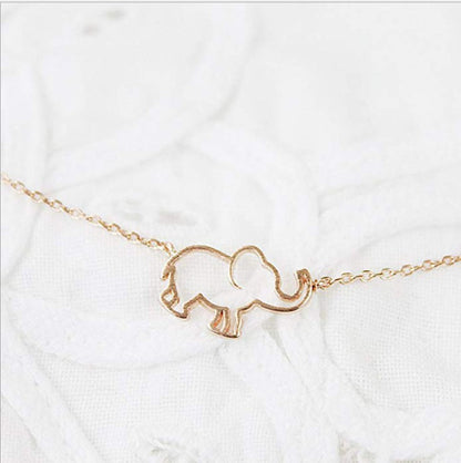 Simple Personality Hollow Elephant Necklace Pendant