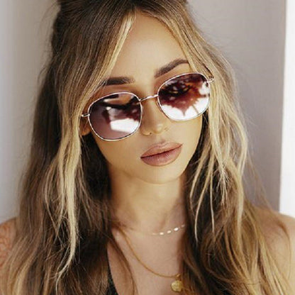 Metal Round Frame Sunglasses Personality Fashion Sunglasses Ladies Retro