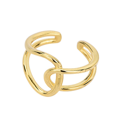 INS Minimalist Line Interlaced Crossing Women's Ring