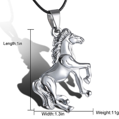 Run Horse Pendant Charming Stainless Steel Pendants Necklace New Fashion Animal Jewelry for Women Men Dainty Character Jewelry