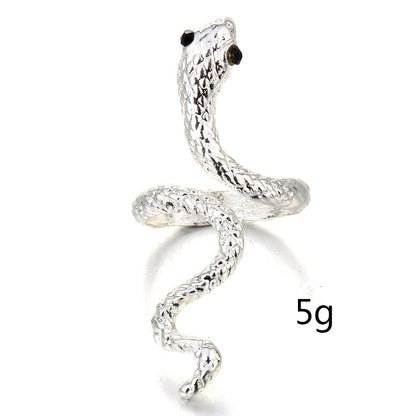 Punk Style Explosion Retro Exaggerated Snake Ring Nightclub Hip Hop Personality Animal Jewelry