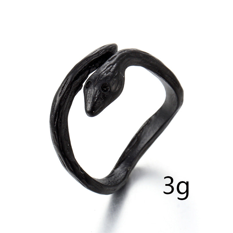 Punk Style Explosion Retro Exaggerated Snake Ring Nightclub Hip Hop Personality Animal Jewelry