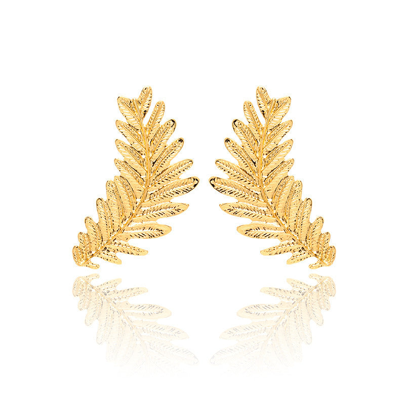 New Fashion Earrings, Foreign Trade Alloy Leaf Earrings