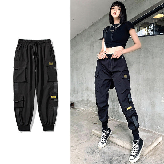 Summer Thin Multi Pocket Overalls Loose Fitting Harem Pants