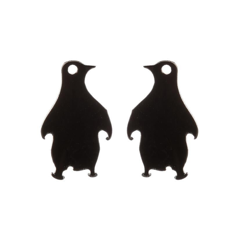 Cute Stainless Steel Penguin Stud Earrings Ladies Simple