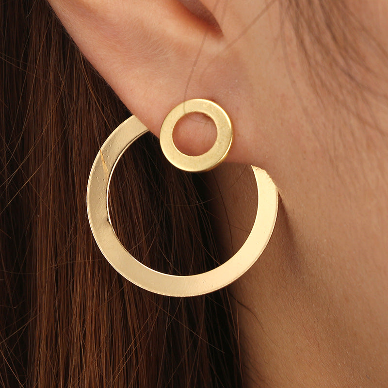 Trend Ins Wind Alloy Geometric Double Round Earrings