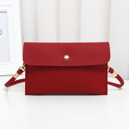 Fashion Double Layer Mini Lychee Pattern Small Square Bag