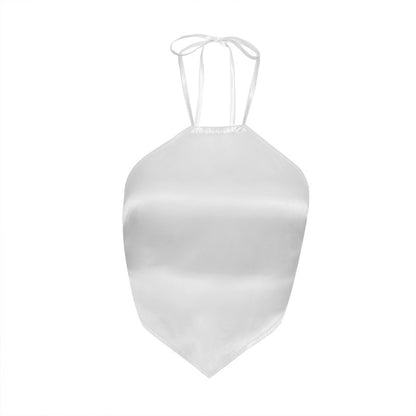 White diamond apron halter top