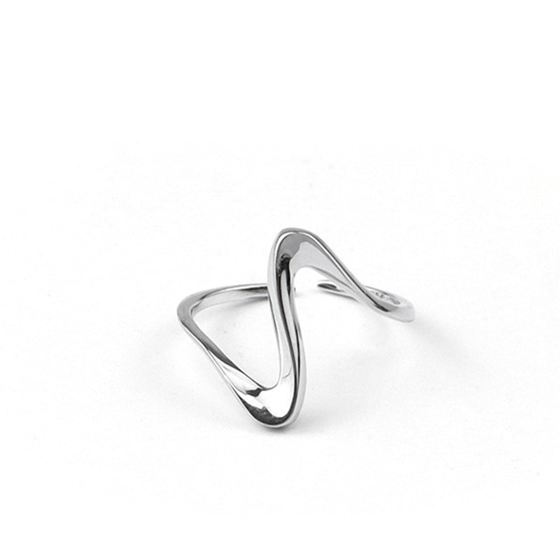 Sterling silver gold simple fashion ring