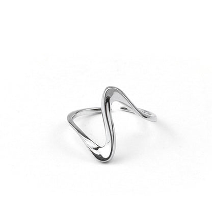 Sterling silver gold simple fashion ring