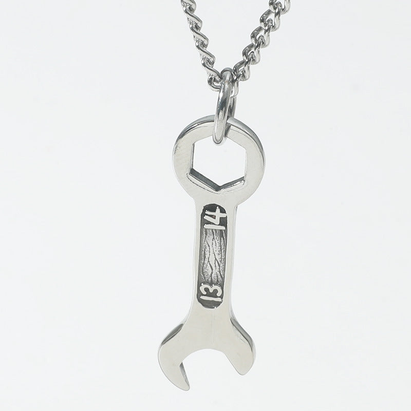 Personalized Tool Wrench Necklace European And American Trend Hip Hop Men's Pendant