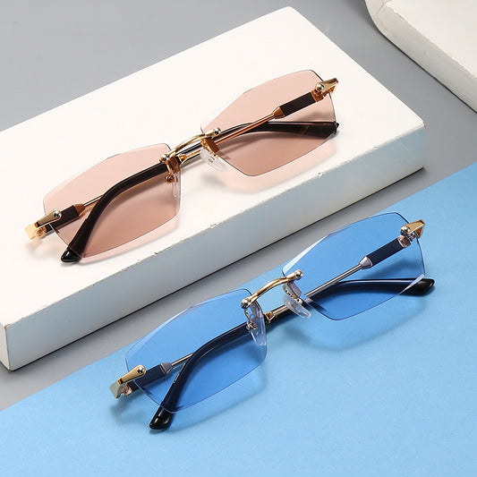 Frameless Trim Sunglasses Personality Jelly Color