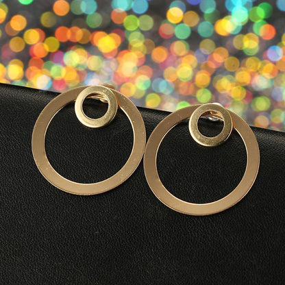 Trend Ins Wind Alloy Geometric Double Round Earrings