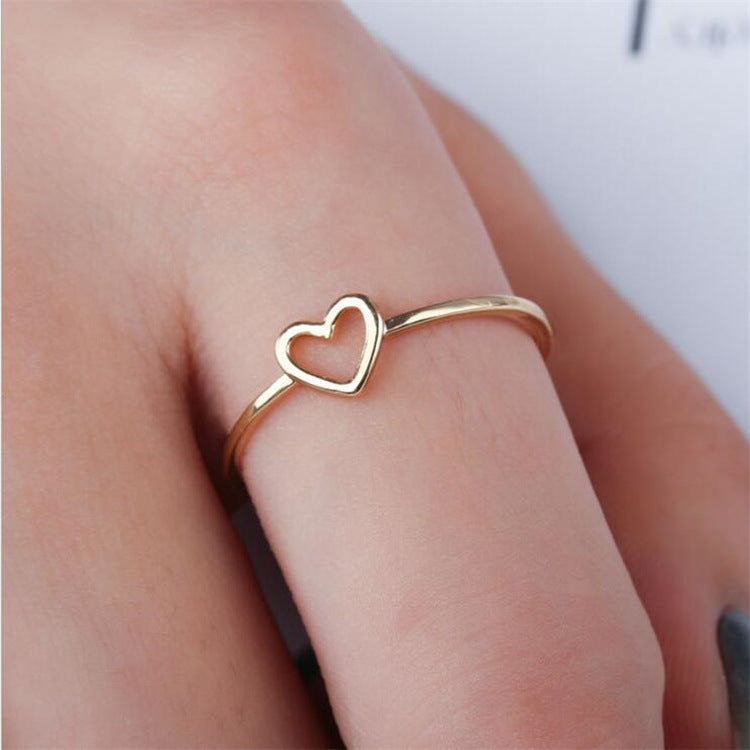 Peach heart heart ring