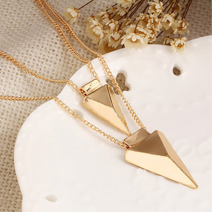 Multilayer triangle sweater chain clavicle chain