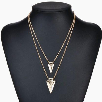 Multilayer triangle sweater chain clavicle chain