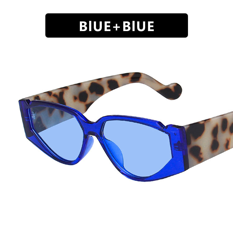 Triangle notch sunglasses with pattern temples