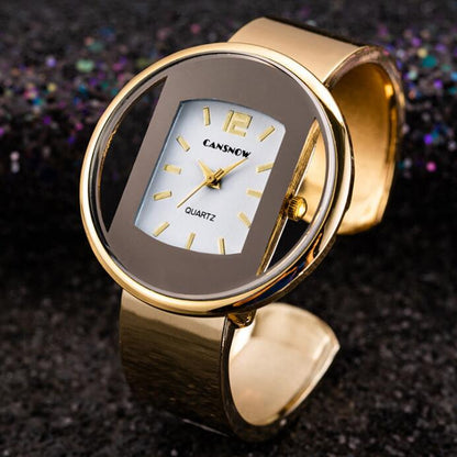 Bracelet Watch Gold Silver Dial Lady Dress