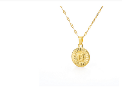 Capital English Letter Disc Necklace Women And Men