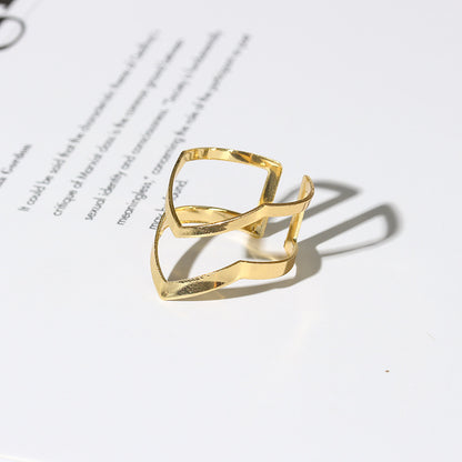 Gold double arrow ring