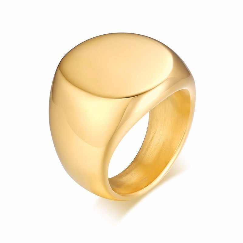 Round Ring Gold Men Fashion Trend