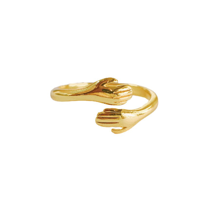 Women's Fashion Simple Three-Hand Embrace Ring