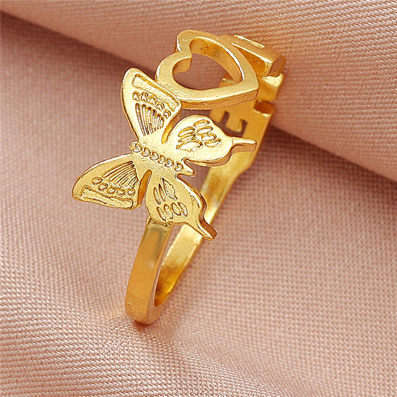 Personalized Fashion Copper Three-dimensional Love Ring