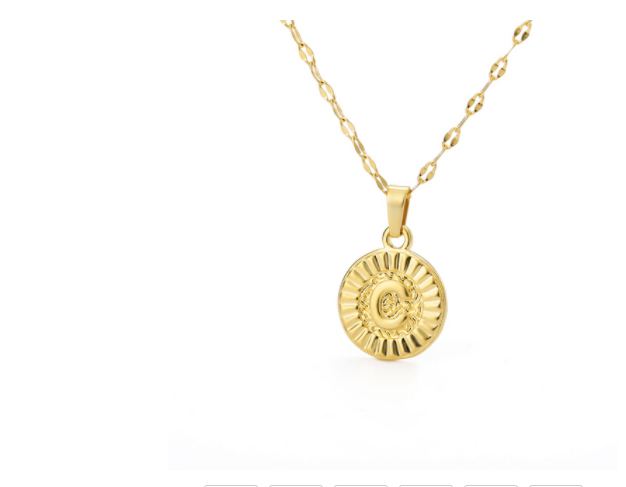 Capital English Letter Disc Necklace Women And Men