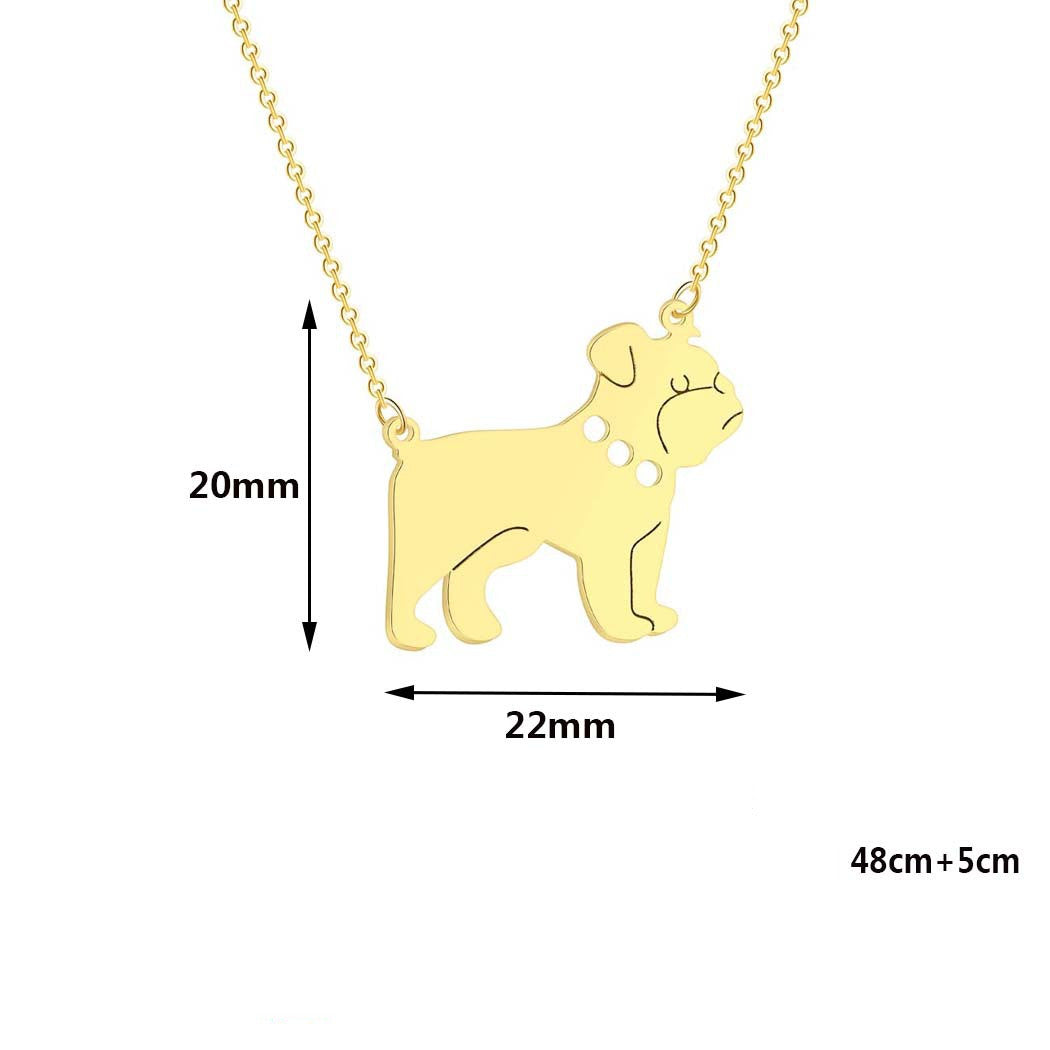 Men And Women Fashion Cute Dog Bulldog Pendant Necklace