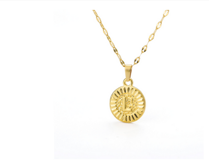 Capital English Letter Disc Necklace Women And Men