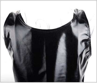 Women's Poly Urethane Leather Pullover Dress Fashion Nightclub Style