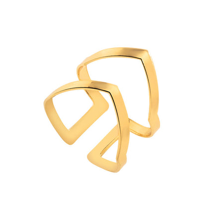 Gold double arrow ring