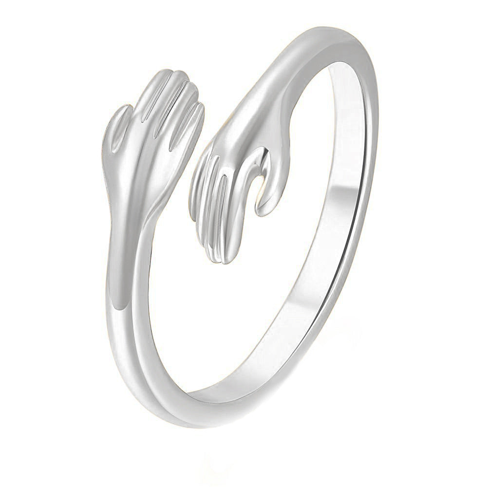 Women's Fashion Simple Three-Hand Embrace Ring