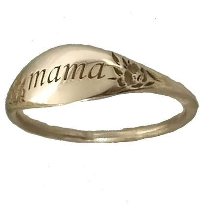 Simple Hollow Flower Mama Family Ring