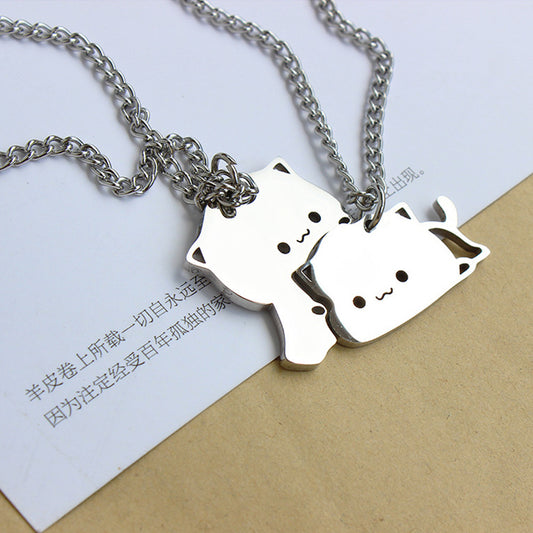 Hug Cat Necklace Girlfriends Cute Cartoon Men And Women