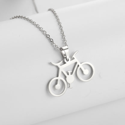 New Stainless Steel Pendant Bike Necklace