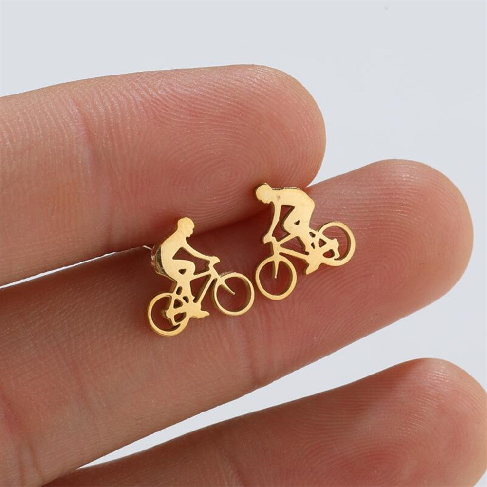 Accessories Fashion Creative Personality Cycling Stud Earrings
