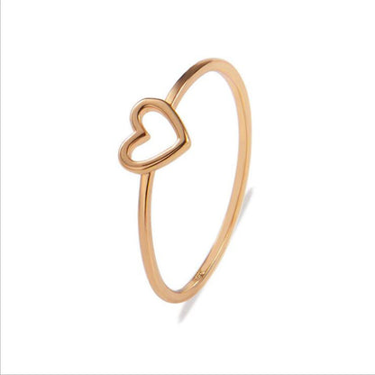 Peach heart heart ring