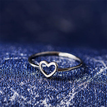 Peach heart heart ring