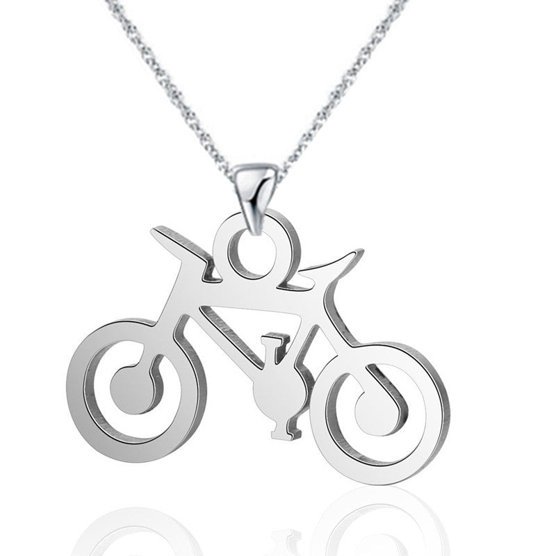 New Stainless Steel Pendant Bike Necklace