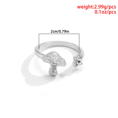 Ins Wind Metal Small Mushroom Ring Women