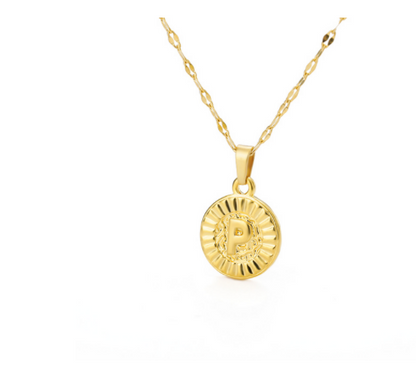 Capital English Letter Disc Necklace Women And Men