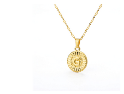 Capital English Letter Disc Necklace Women And Men