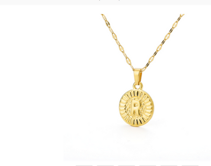 Capital English Letter Disc Necklace Women And Men