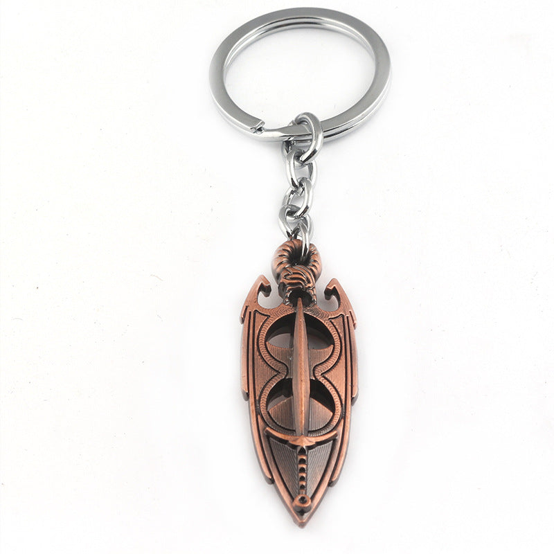 Openwork Gemstone Necklace Keychain Pendant Zinc Alloy